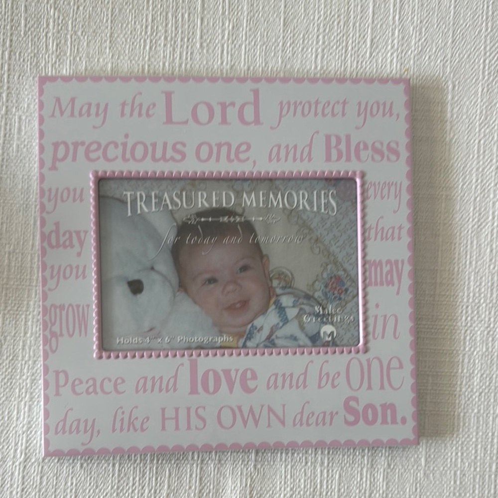Pink Sentiment Baby Picture Frame